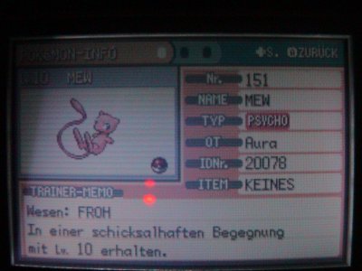 Game Boy mit Mew (Pokemon Day 2007)